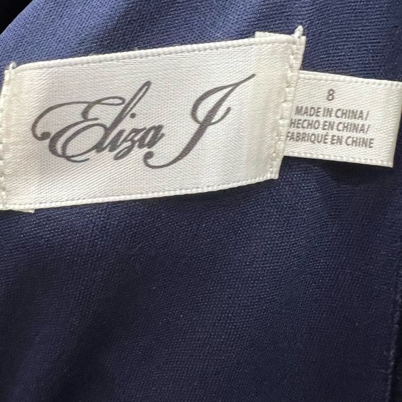 NWT ELIZA J Velvet Mock Neck keyhole back Maxi Gown Evening Dress Ruched Navy - Picture 14 of 16